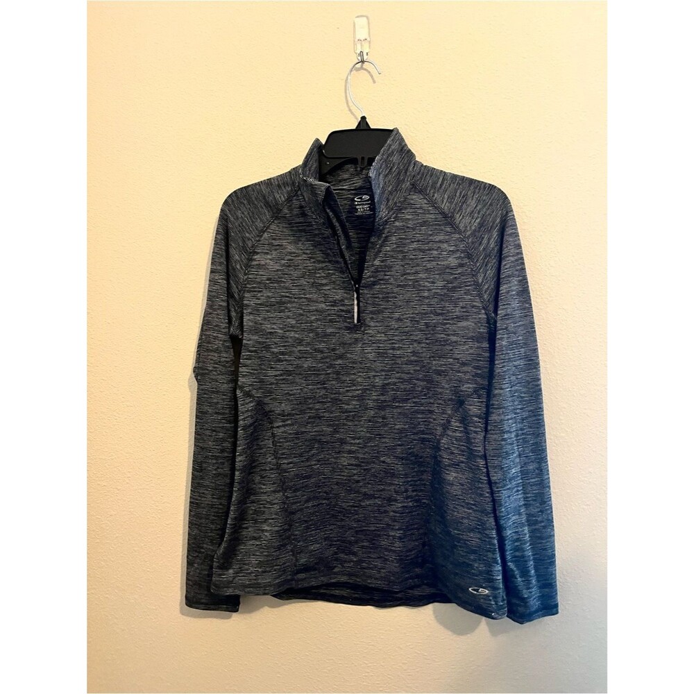 Champion Women Dark Heather Gray Quarter-Zip Pullover